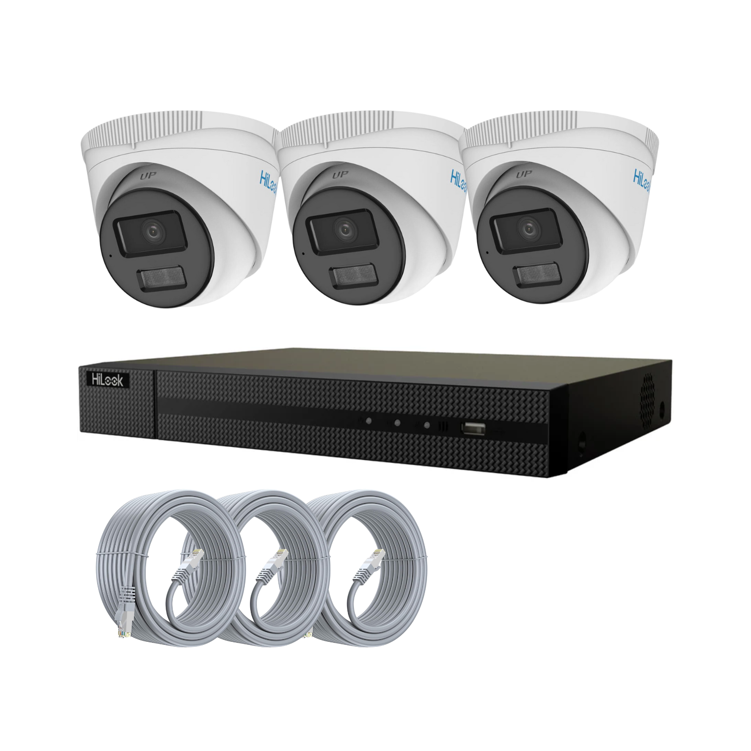 Hikvision HiLook CCTV Kit: 3x 4MP Smart Hybrid ColorVu IP PoE