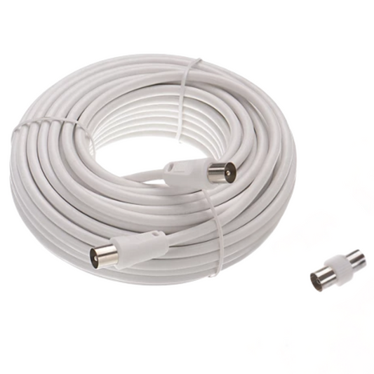 30m TV Aerial Extension Cable for Camping, Motorhomes, Caravans & Outdoor Use – Coax Freeview Lead for Campsites & Tents