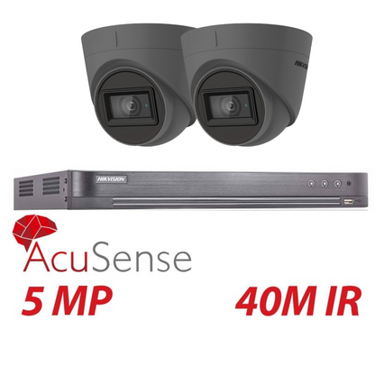 5mp 4ch Hikvision 2x System 4k Turbo DVR Acusense Camera Kit