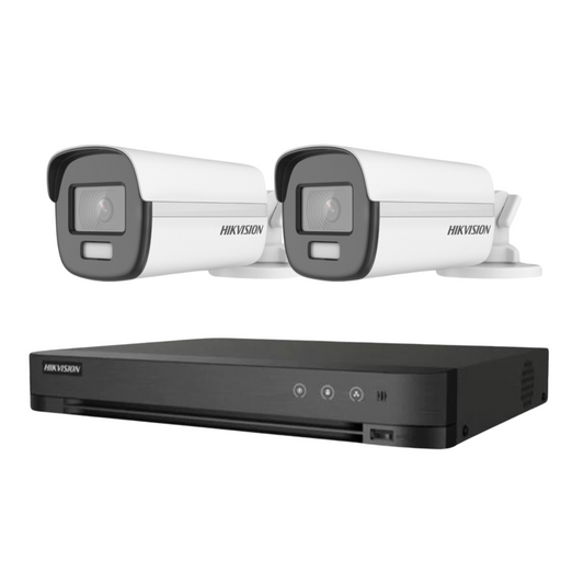 8MP 4CH Hikvision ColorVu System 2X 24HR Color POC DVR Bullet Camera Kit