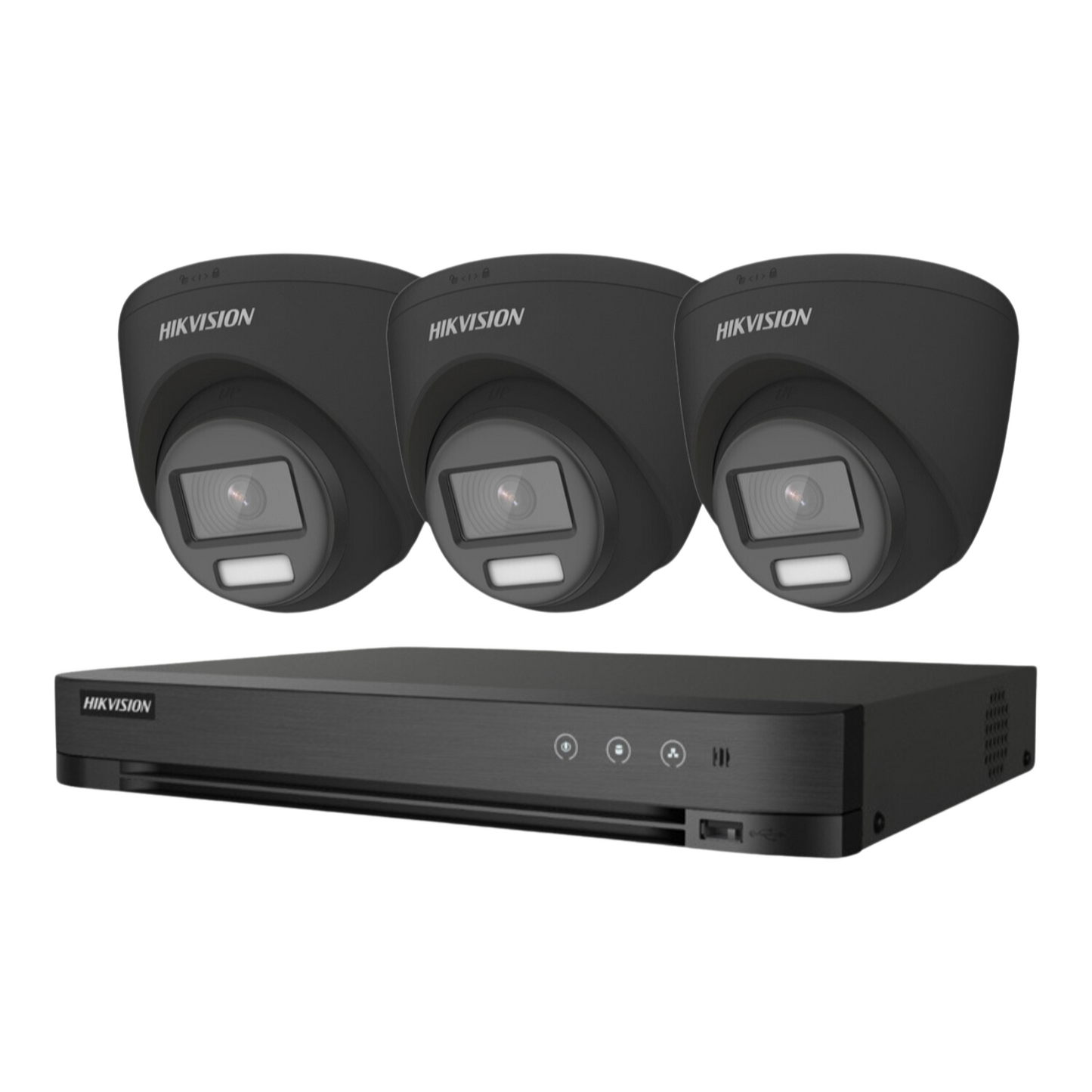 8MP 4-Channel Hikvision ColorVu System with 3x 24/7 Colour PoC Cameras - DVR Camera Kit
