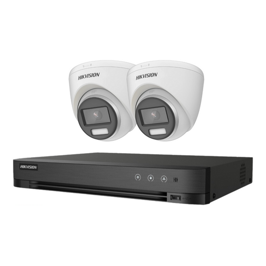 8MP 4K Hikvision ColorVu CCTV Kit - 2 Cameras, 24/7 Full-Colour Surveillance with PoC DVR