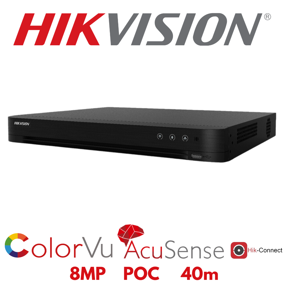 5mp Cctv Kit Hikvision ColorVu Smart Hybrid System 4x 24hr Colour POC DVR Camera Kit