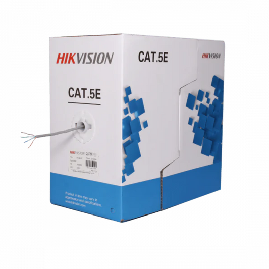 Hikvision DS‑1LN5E‑E/E 305 m CAT5e UTP Network Cable Grey – Solid Copper