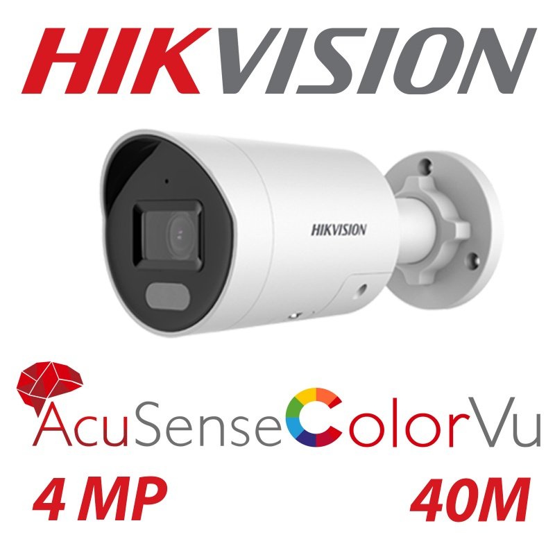 4mp Hikvision IP Poe Mini Bullet Smart Hybrid Light with ColorVu Network Camera Ds-2cd2047g2h-liu(2.8mm)(ef)