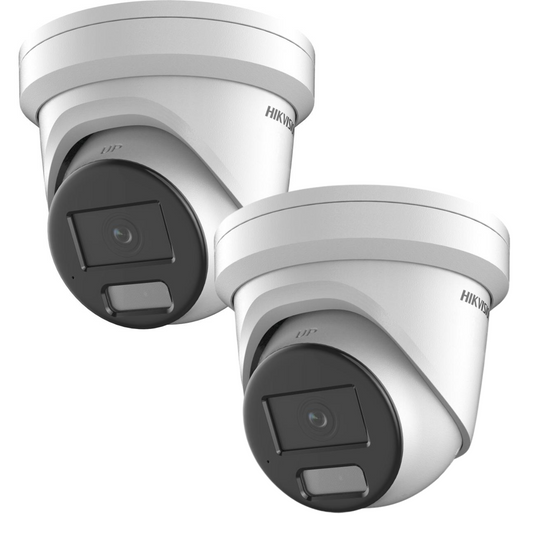 2 x 8MP Hikvision DS-2CD2387G2H-LIU(2.8MM)(EF) Smart Hybrid ColorVu AcuSense Fixed Turret IP Network Cameras (Built-in Mic)