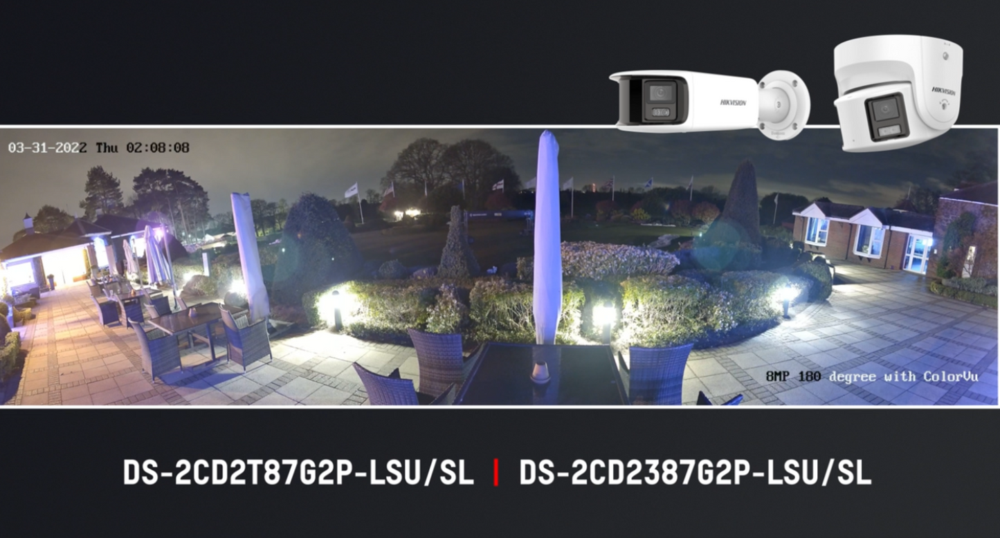 Hikvision DS-2CD2387G2P-LSU-SL (4mm)(C) 8MP ColorVu Panoramic Turret Camera with Live Guard