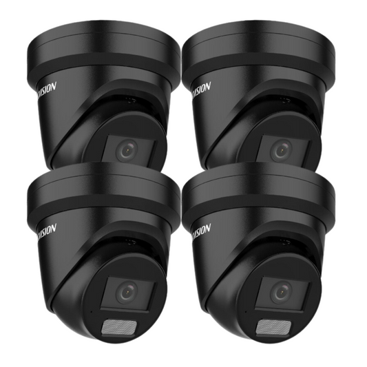 4 x 8MP Hikvision DS-2CD2387G2H-LIU(2.8MM)(EF) Smart Hybrid ColorVu AcuSense Fixed Turret IP Network Cameras (Built-in Mic)