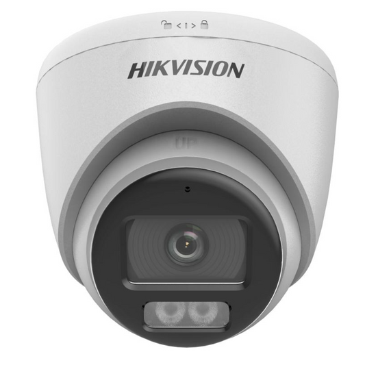 Hikvision 3K 5MP ColorVu Smart Hybrid AOC Fixed Turret Camera with Audio Over Coax DS-2CE72KF0T-LFS(2.8MM)