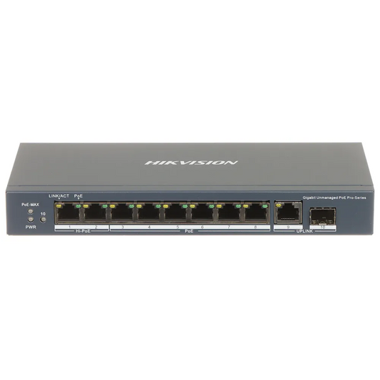 Hikvision 8-Port Unmanaged Fast PoE Switch DS-3E0510HP-E – Reliable & Efficient Power Distribution