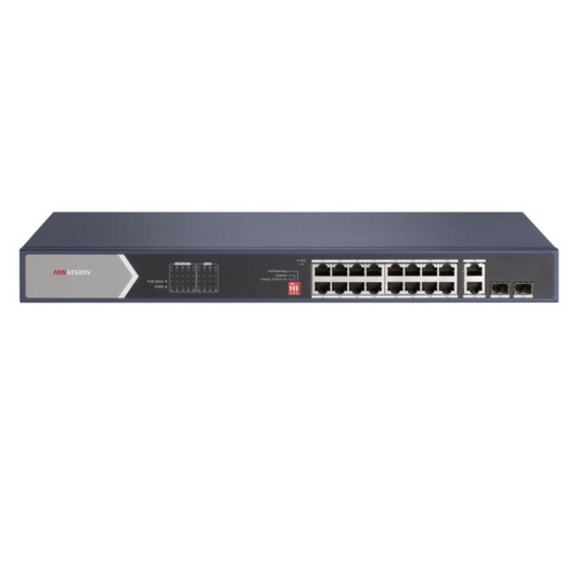 Hikvision DS-3E0520HP-E 20-Port Gigabit Unmanaged Hi-PoE Switch | High-Power PoE Switch for IP Cameras and Network Devices