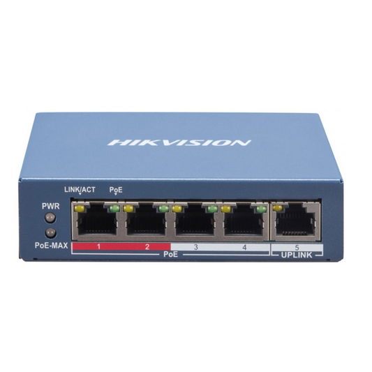 Hikvision DS-3E1105P-EI V2 4-Port Smart Managed PoE Switch | Fast Ethernet PoE for CCTV Systems