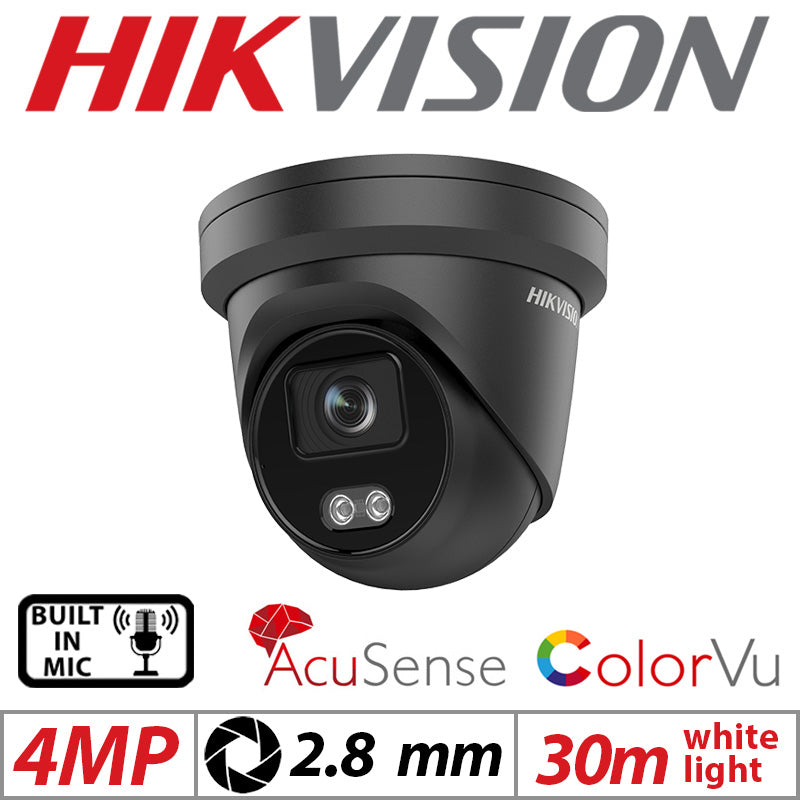 Hikvision CCTV kit, 2 x 4mp Colorvu IP Poe cameras with Audio, 1 x 4 Channel NVR