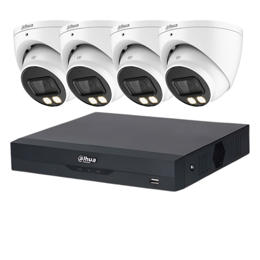 Dahua 8MP 4K Full-Colour CCTV Kit | 24/7 Full-Colour Surveillance with 4x Cameras & Built-In Microphones