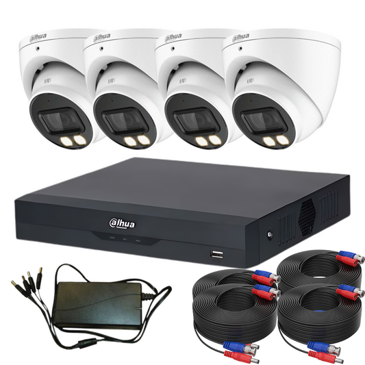 Dahua 8MP 4K Full-Colour CCTV Kit | 24/7 Full-Colour Surveillance with 4x Cameras & Built-In Microphones