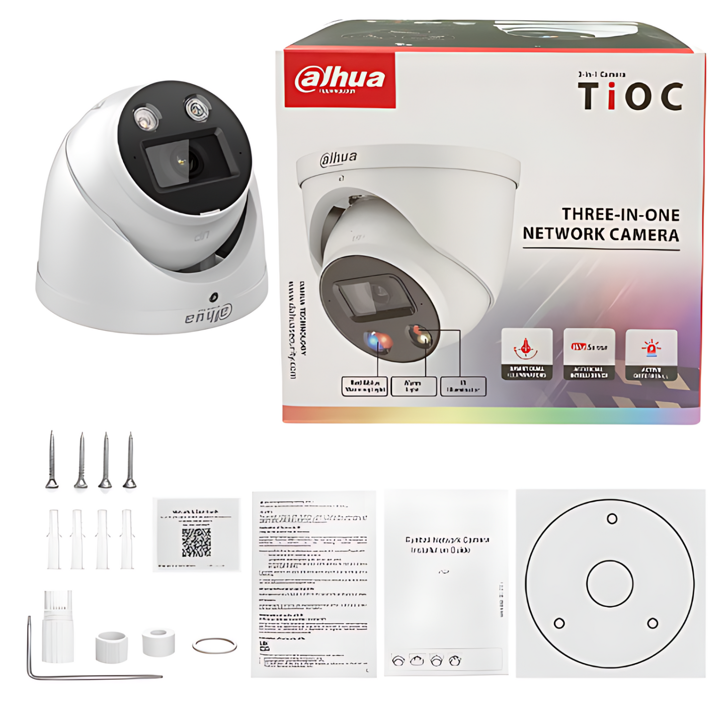 Dahua 5 MP IP POE Tioc Smart Dual Light Active Deterrence Fixed-focal Eyeball WizSense Network Camera DH-IPC-HDW3549HP-AS-PV-0280B-S4