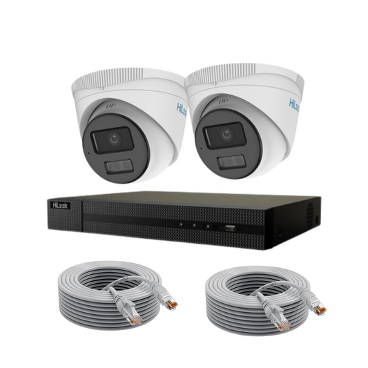 Hikvision Hilook 2 x 4mp Colourvu IP Camera kit with audio