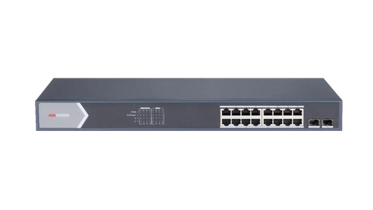 Hikvision 16-Port Gigabit Smart PoE Switch DS-3E1518P-SI | Reliable Power & Network Solution for CCTV Systems