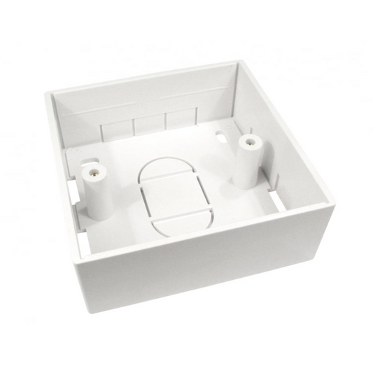 32mm Single White Data Back Box | 32mm Deep Surface Mount Back Box