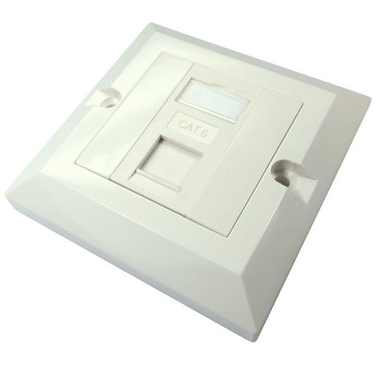 Cat6 Single Faceplate (1-Port) | Single Port Faceplate for RJ45 Keystone Jacks