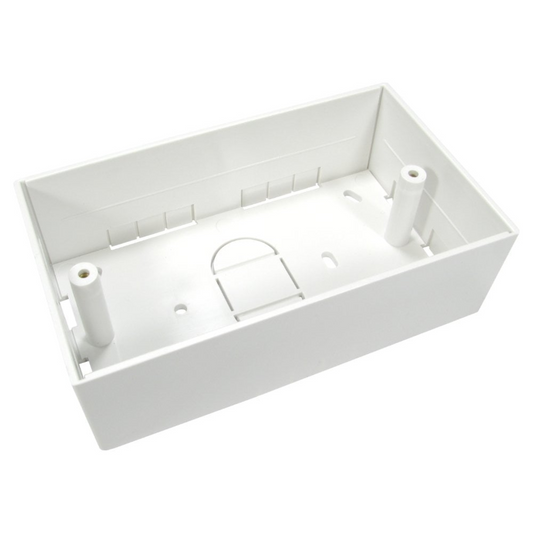 45mm Double Gang Surface Mount Back Box | 45mm Deep Single Back Box | White