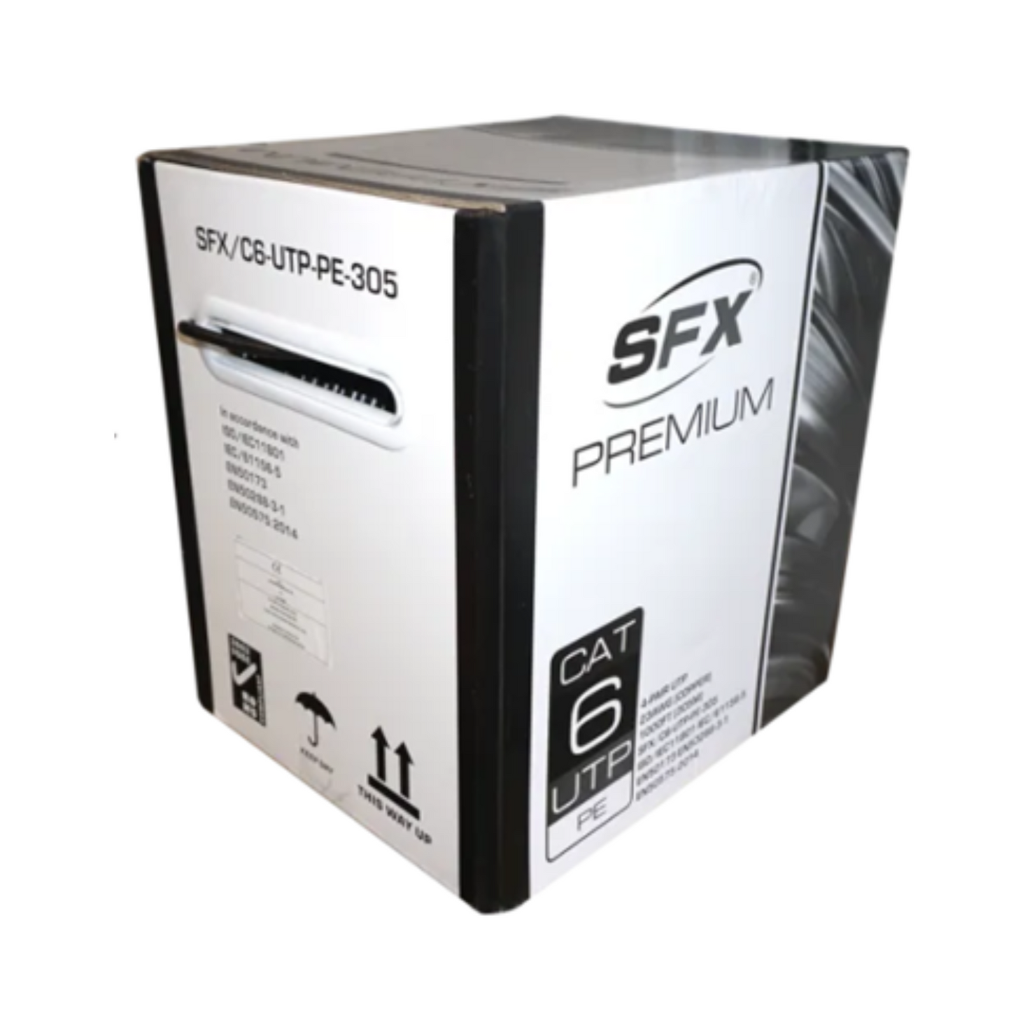 305m Cat6 Duct Grade UTP External Ethernet Cable | Black | High-Performance Outdoor Networking Solution (1000ft)