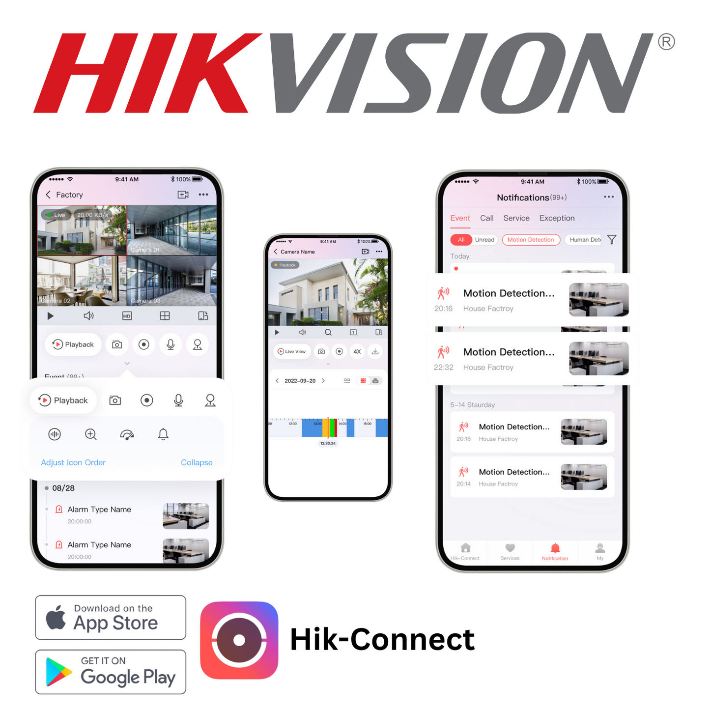 Hikvision CCTV kit, 4 x 8mp Smart Hybrid Colorvu Acusense IP POE and Audio cameras, 1 x 4 Channel POE NVR