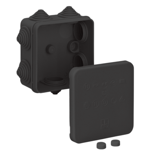 CCTV Junction Box, Outdoor Weatherproof IP55 Terminal Box Black