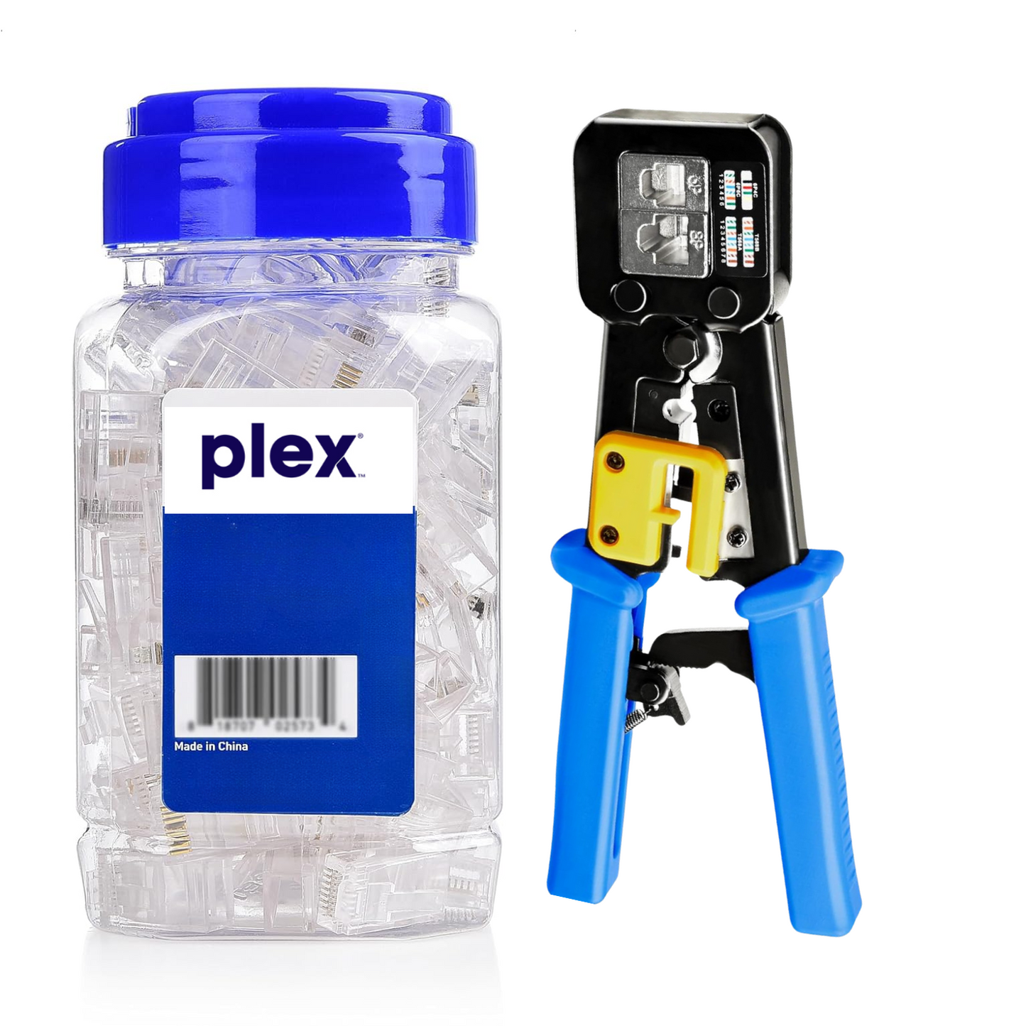 Pass Through RJ45 Plugs Plus Easy RJ45 Tool Kit