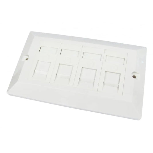 Cat6 Double Faceplate, (4 Port) Quad Faceplate Cables Direct