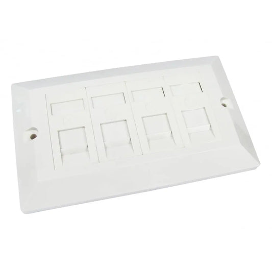 Cat6 Double Faceplate, (4 Port) Quad Faceplate Cables Direct