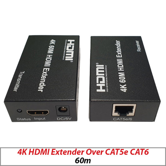 HDMI EXTENDER SINGLE VIA CAT5E, CAT6, CAT6a CABLE UP TO 60M SUPPORTS 4K