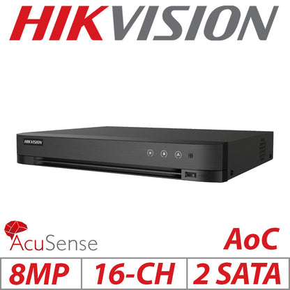 8mp 16ch Hikvision 1U H.265 Turbo Acusense AOC DVR IDS-7216HUHI-M2-S(E)