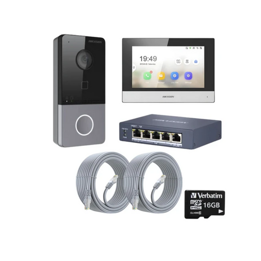 Hikvision Doorbell Video Intercom Door Station Easy Install Kit Including Screen and SD Card - Basic Install Guide