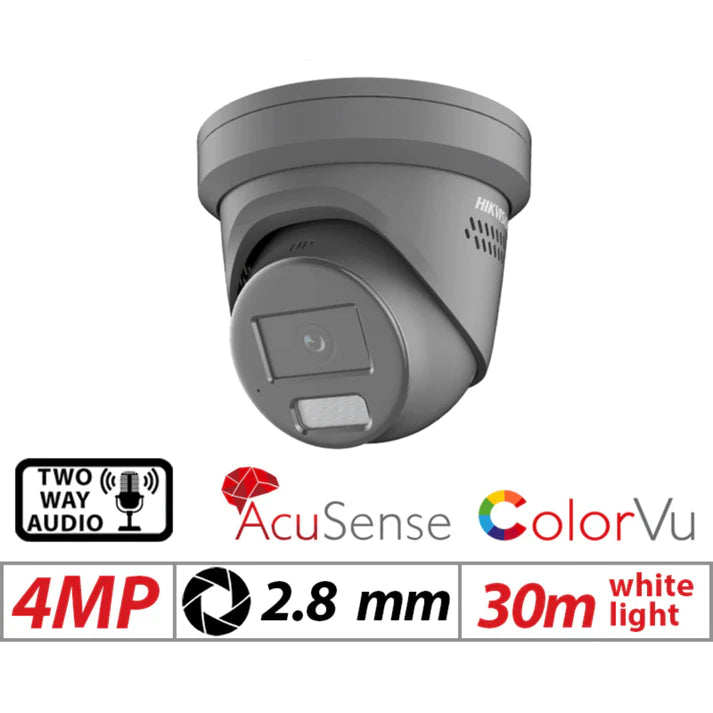 4mp Hikvision Live Guard Colorvu 2-Way Audible Warning Strobe Light DS-2CD2347G2-LSU/SL 2.8mm