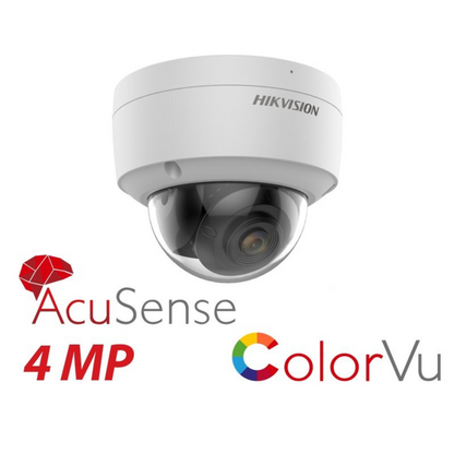 4mp Hikvision Vandal Dome Colorvu Acusense IP Poe DS-2CD2147G2-SU 2.8mm