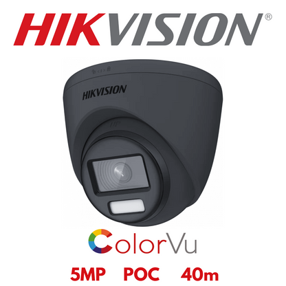 5mp 4ch Hikvision ColorVu System 2x 24hr Colour POC DVR Camera Kit