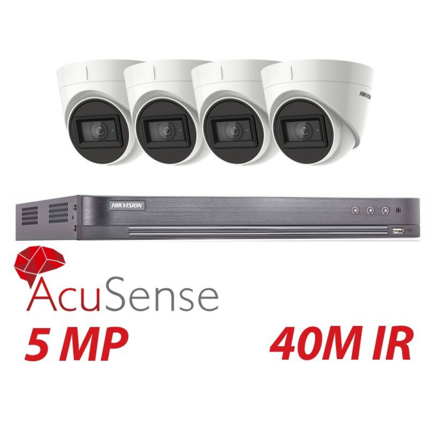 5mp 4ch Hikvision 4x System 4k Turbo DVR Acusense Camera Kit