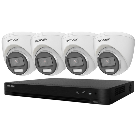 5mp Cctv Kit Hikvision ColorVu Smart Hybrid System 4x 24hr Colour POC DVR Camera Kit