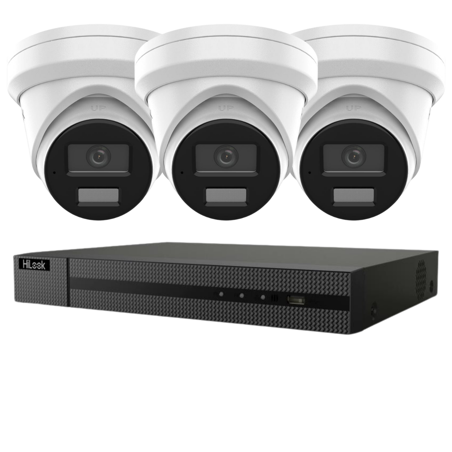 5mp 4ch Hikvision Hilook CCTV Kit IP Poe System NVR 3x Colorvu 24hr Colourvu Kit - With Audio