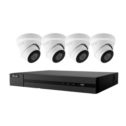 5mp 4ch Hikvision Hilook IP Poe CCTV System NVR 4x Camera Kit - Built in Microphones