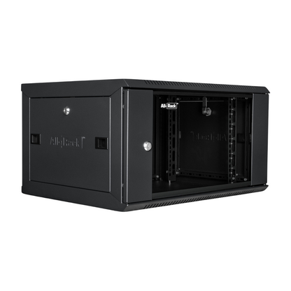 6u Wall Mounted Data Cabinet/Data Rack 300mm Deep - Black