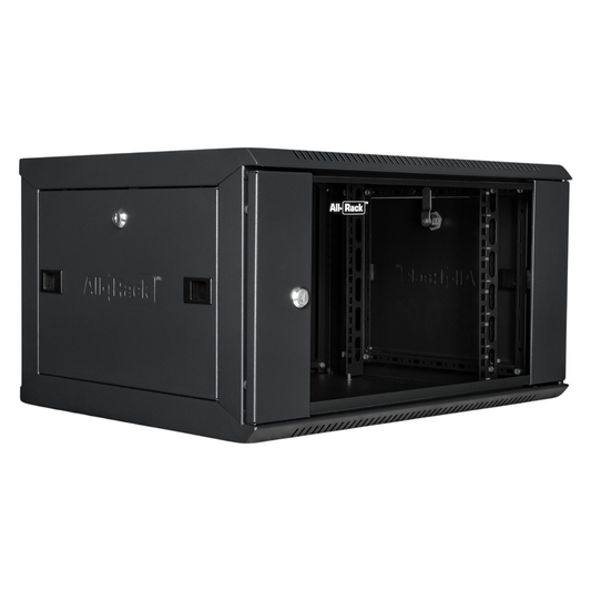 6u Wall Mounted Data Cabinet/Data Rack 450mm Deep - Black