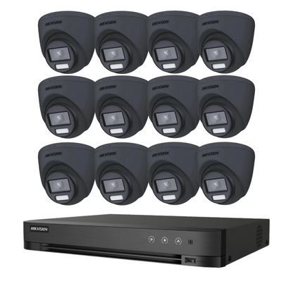 8MP 16CH Hikvision ColorVu System 12X 24HR Color POC DVR Camera Kit