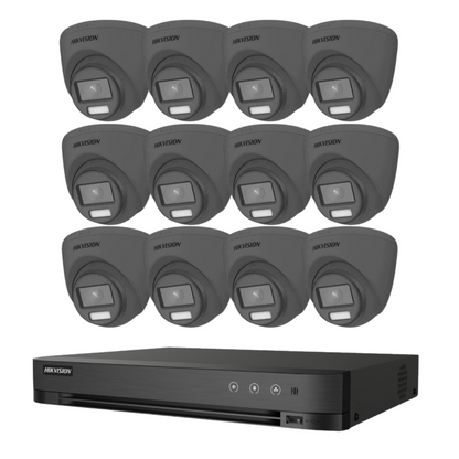 8MP 16CH Hikvision ColorVu System 12X 24HR Color POC DVR Camera Kit