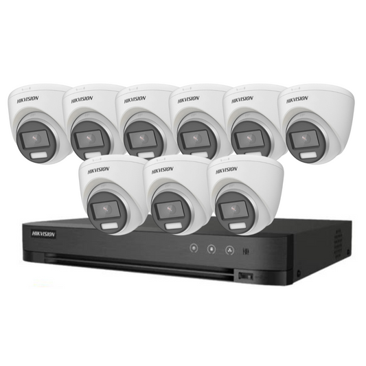 8MP 16CH Hikvision ColorVu System 9X 24HR Color POC DVR Camera Kit