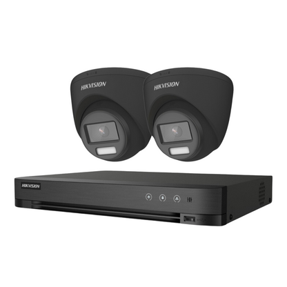 8MP 4K Hikvision ColorVu CCTV Kit - 2 Cameras, 24/7 Full-Colour Surveillance with PoC DVR