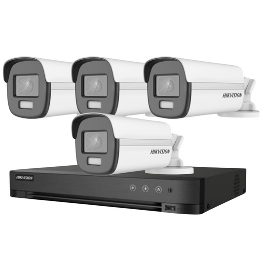 Hikvision 8MP Cctv Kit ColorVu Security System – 4X Full-Color 24/7 PoC DVR Bullet Camera Kit
