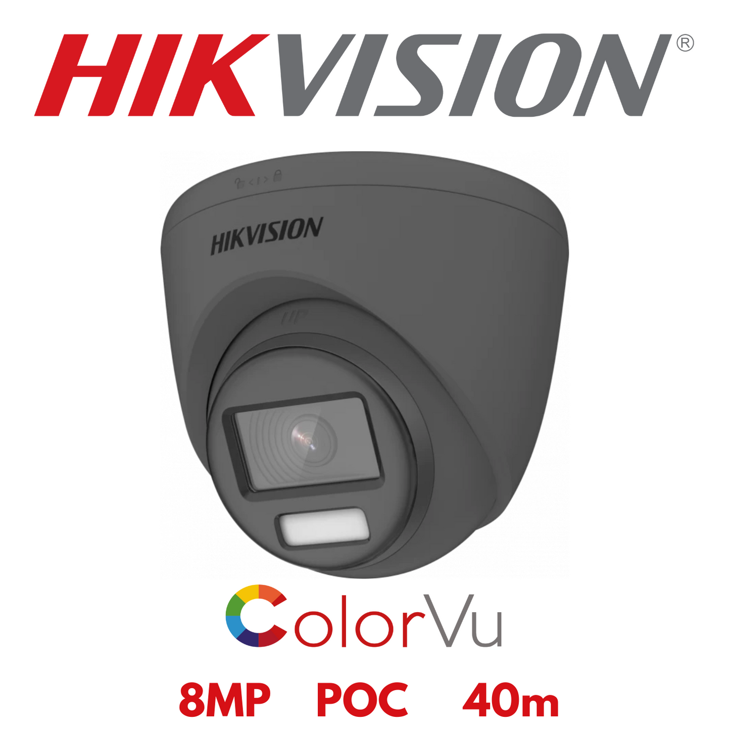 Hikvision 8MP 4K ColorVu CCTV Kit | 24/7 Full-Color Surveillance | 4x Cameras + 8-Channel DVR with PoC