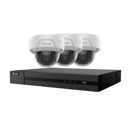 8mp 4ch Hikvision Hilook IP PoE Built In Mic CCTV System NVR 3x Camera Kit